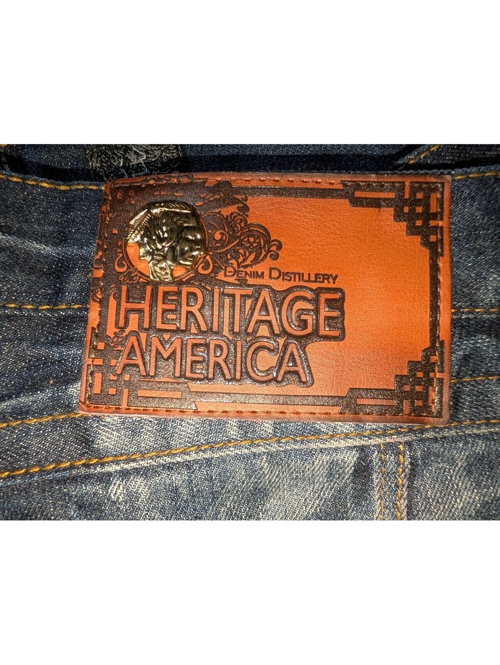 Denim Distillery Heritage America Jeans Shorts Camo Cargo Distressed 38 - Picture 4 of 5